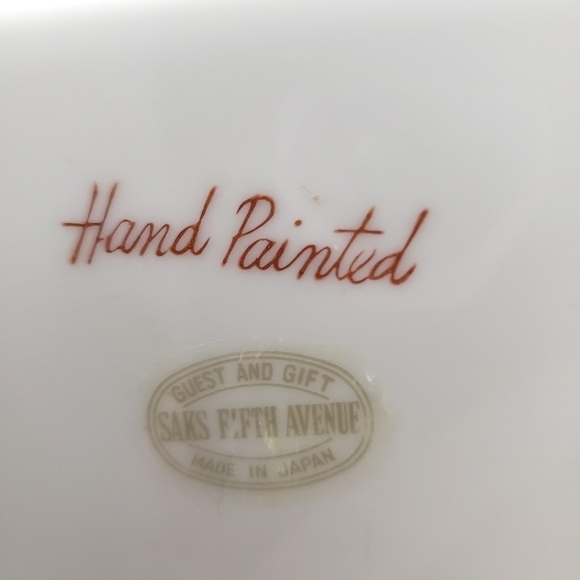 Saks Fifth Avenue Hand Painted Vegetable Salad Plates Set of 4 Vintage Japan MCM - Picture 3 of 8